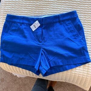 J. Crew Royal Blue High-Waist Cotton Shorts